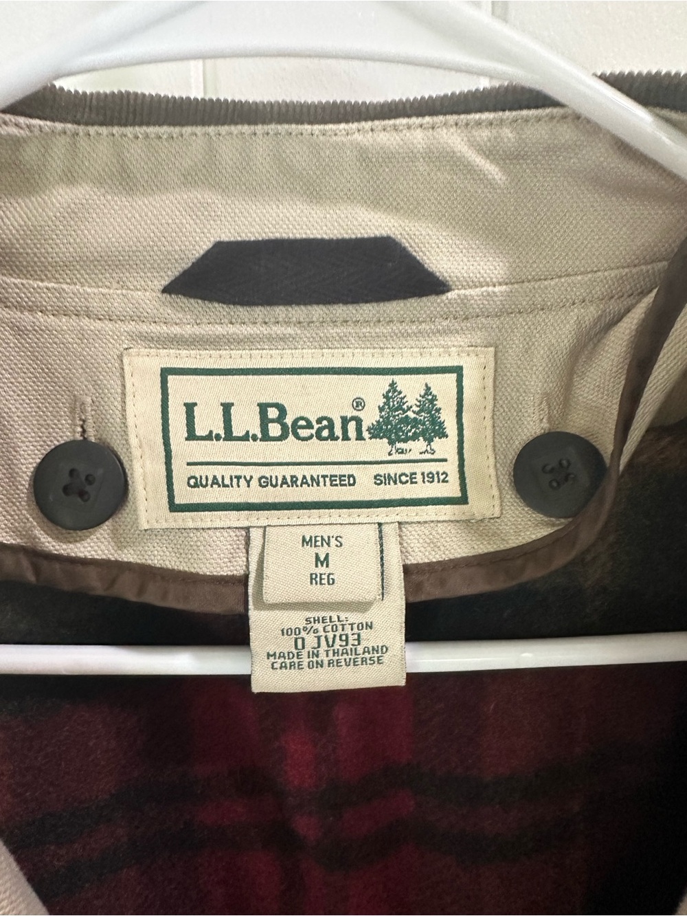 Vintage 1993 L.L.Bean Wool Blanket Lined Barn Coat Canvas Chore Jacket M - Picture 3 of 10